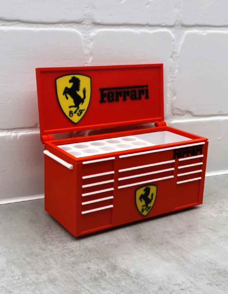 Unikalny organizer na biurko w stylu skrzynki narzędziowej Ferrari – piórnik drukowany w technologii - Ferrari #1.0