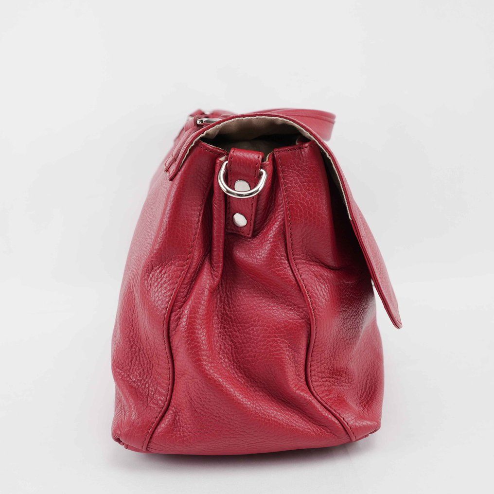 Zanellato - Postina Medium – Red Grained Leather Top Handle & Shoulder Bag – Made in Italy - Τσάντα #3.2