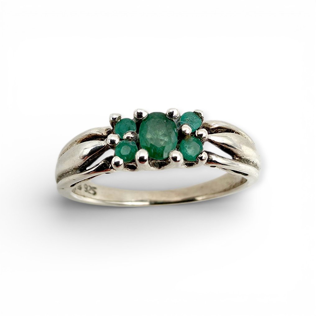 χωρίς τιμή ασφαλείας - Σετ κοσμημάτων 2 τεμαχίων Ασημί - Emerald (Πιστοποιημένο) #4.3