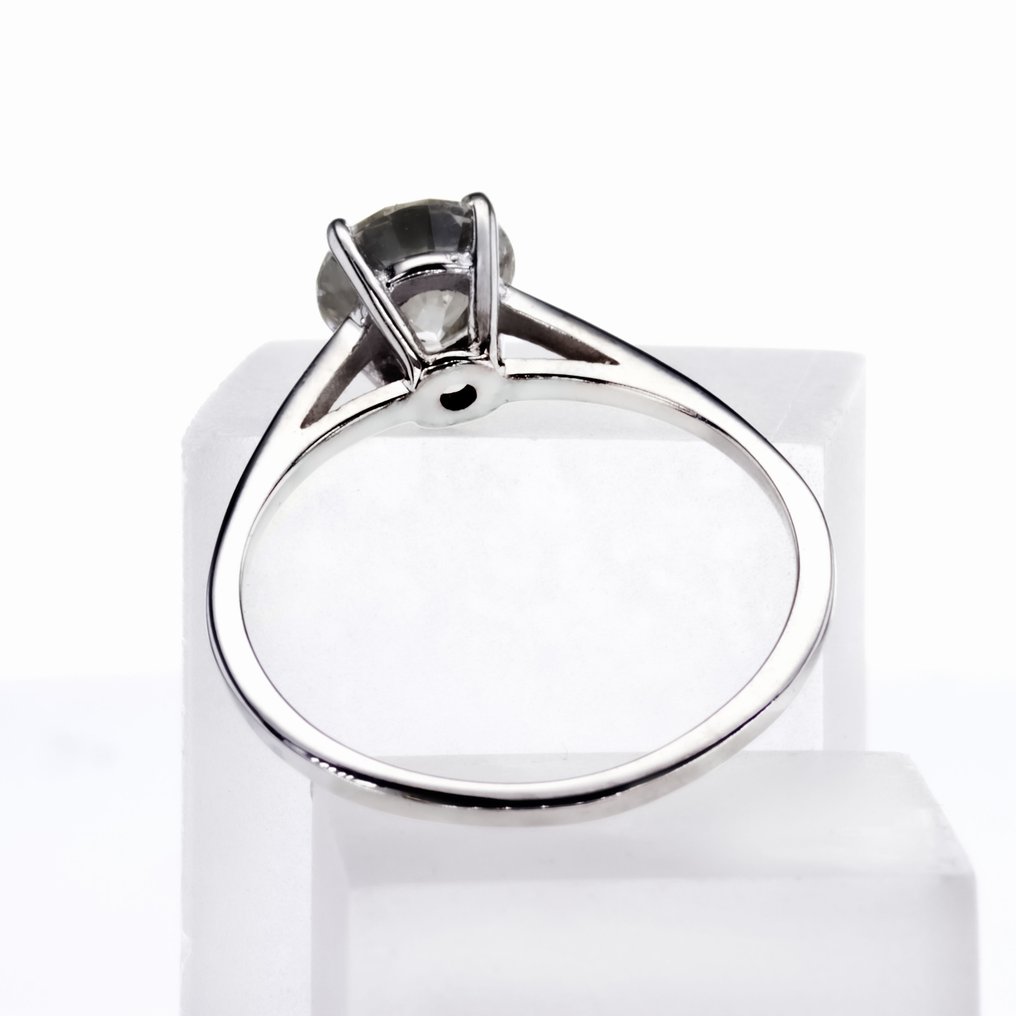 χωρίς τιμή ασφαλείας - Δαχτυλίδι αρραβώνων - 14 καράτια Λευκός χρυσός -  1.08ct. tw. Διαμάντι (Φυσικού χρώματος) #4.3