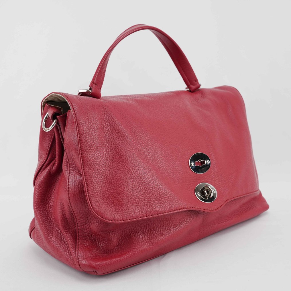 Zanellato - Postina Medium – Red Grained Leather Top Handle & Shoulder Bag – Made in Italy - Τσάντα #1.0