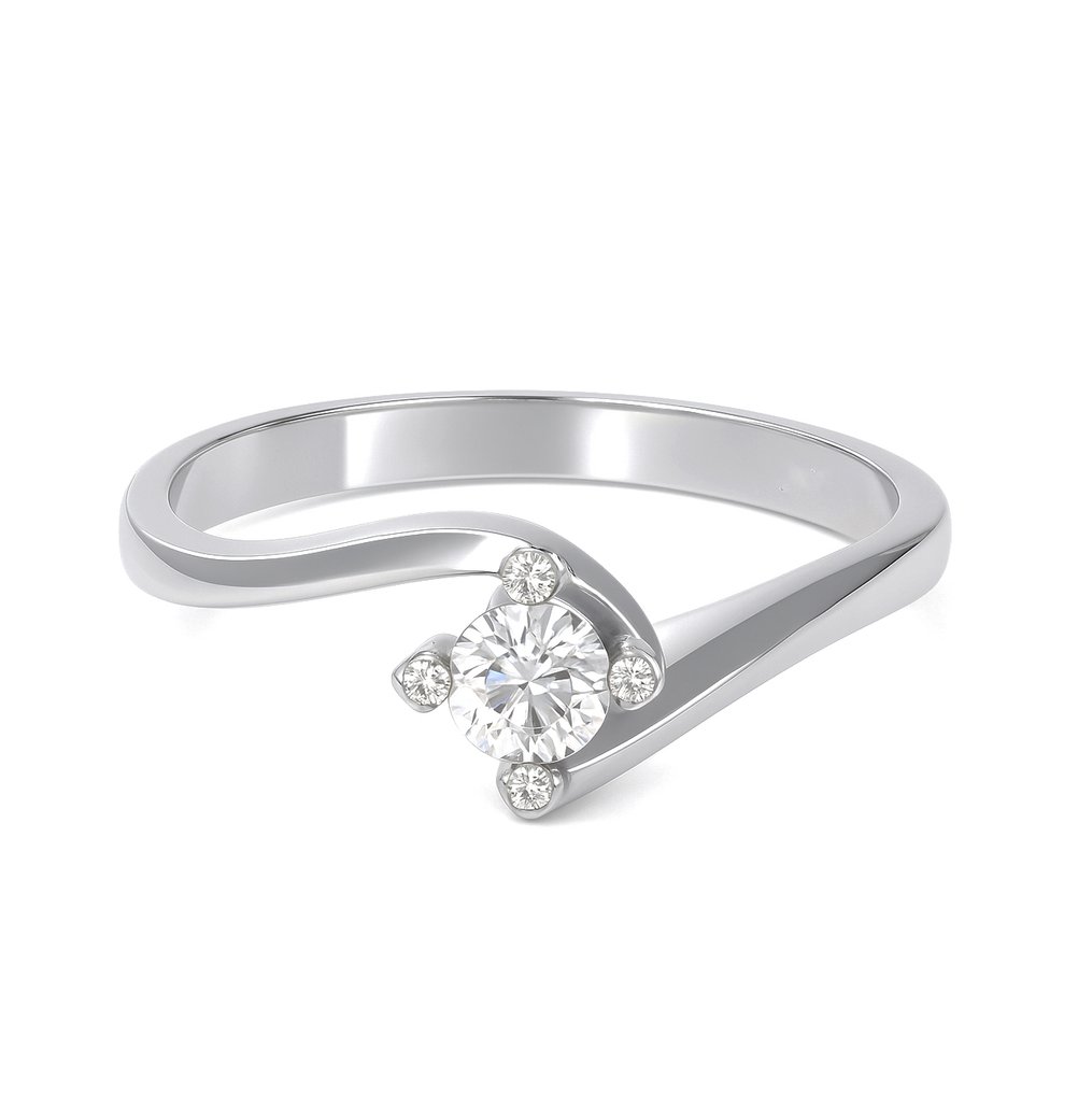 戒指 - 18 克拉 白金 -  0.31ct. tw. 鉆石 (天然)  #4.3