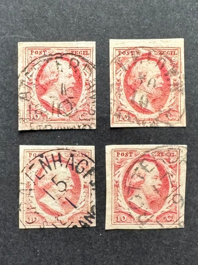 荷蘭 1852 - 威廉三世国王与半圆邮戳。 - NVPH 2 #1.0