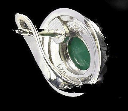 Nincs minimálár - Drop fülbevaló Ezüst Smaragd - Spinél #3.2