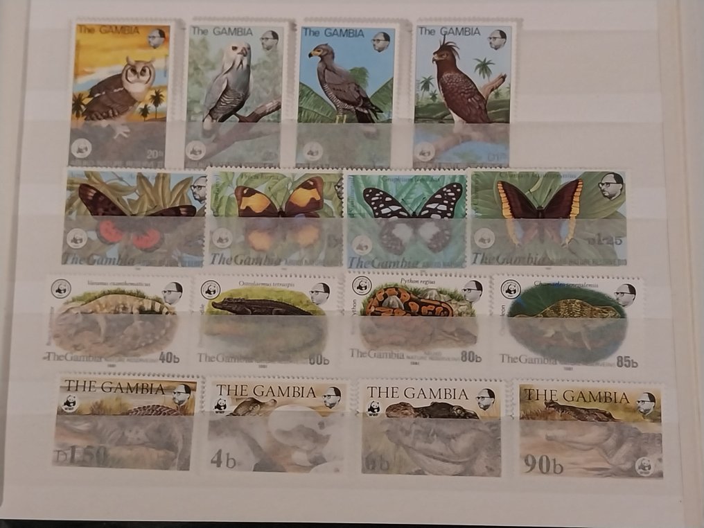 Monde  - WWF animaux, 7 meilleures séries sur feuillet d'introduction. #2.1