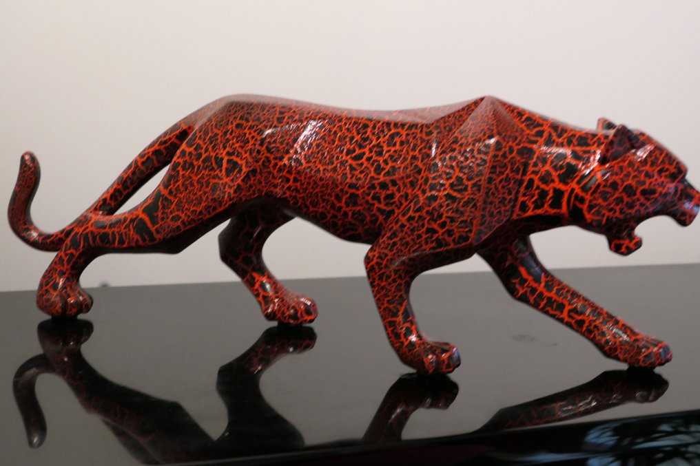 Rich'ART - Panthère version rouge / noir crackle #4.3