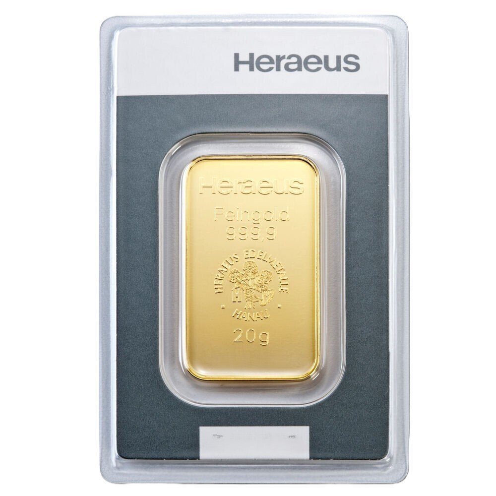 20 gramas - Ouro .999 - Heraeus - Selado e com certificado #1.0