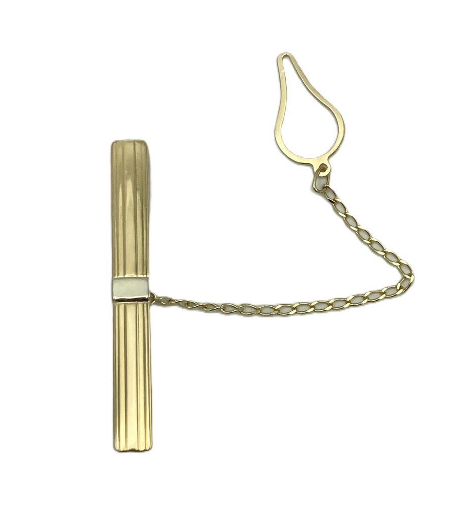 Klips do krawata - 18-karatowe Żółte złoto, Białe złoto #1.0