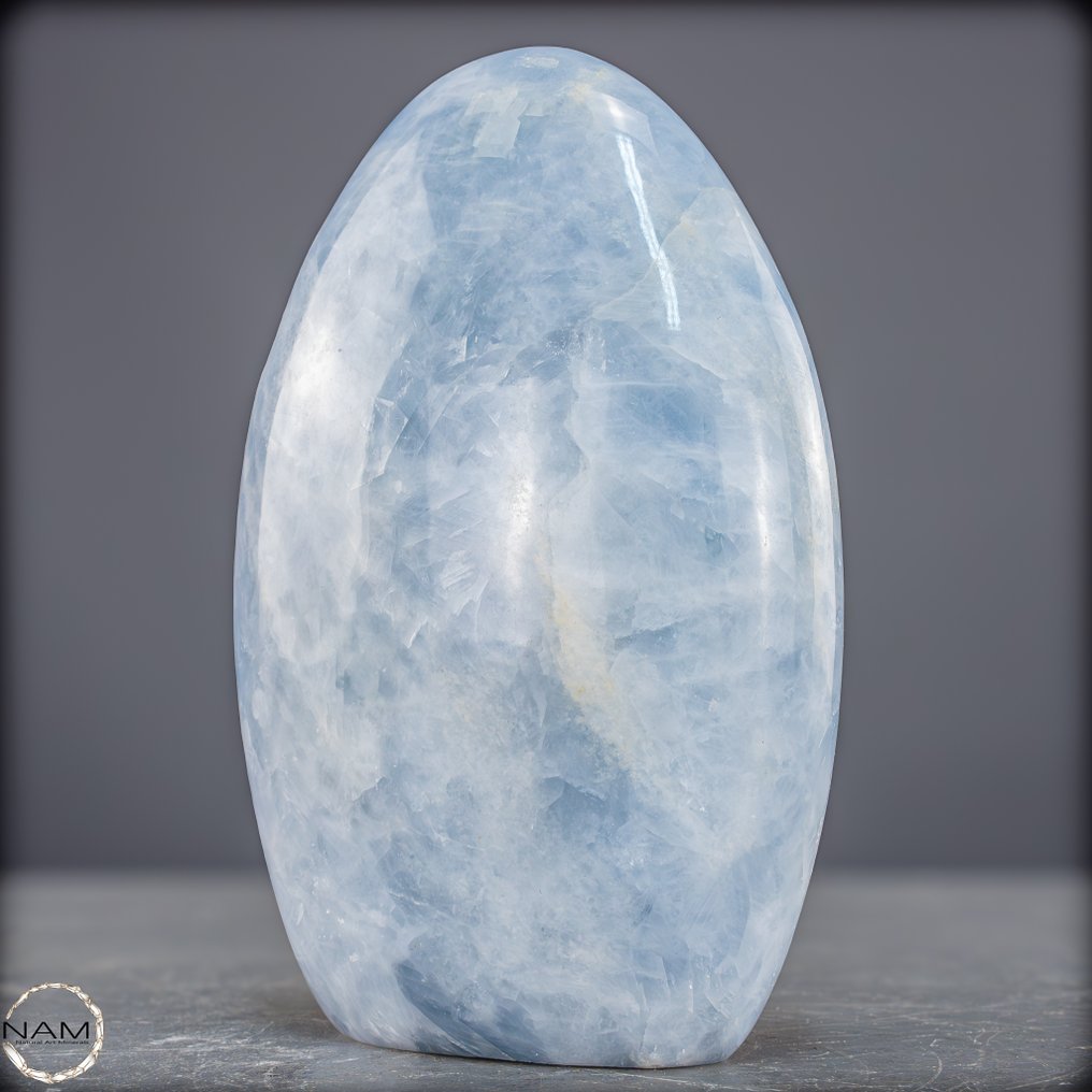 Μαγική ουρανολογική ηρεμία Λαμπερός μπλε ασβεστίτης ελεύθερου σχήματος.- 1269.44 g #1.0