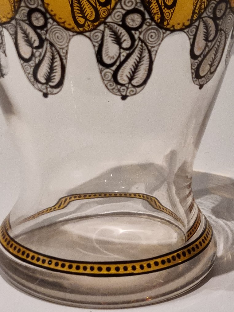 Josef Heinrich & Co - Adolf Beckert - 烧杯 - 玻璃 - 高贵的黑色珐琅彩绘 #3.2