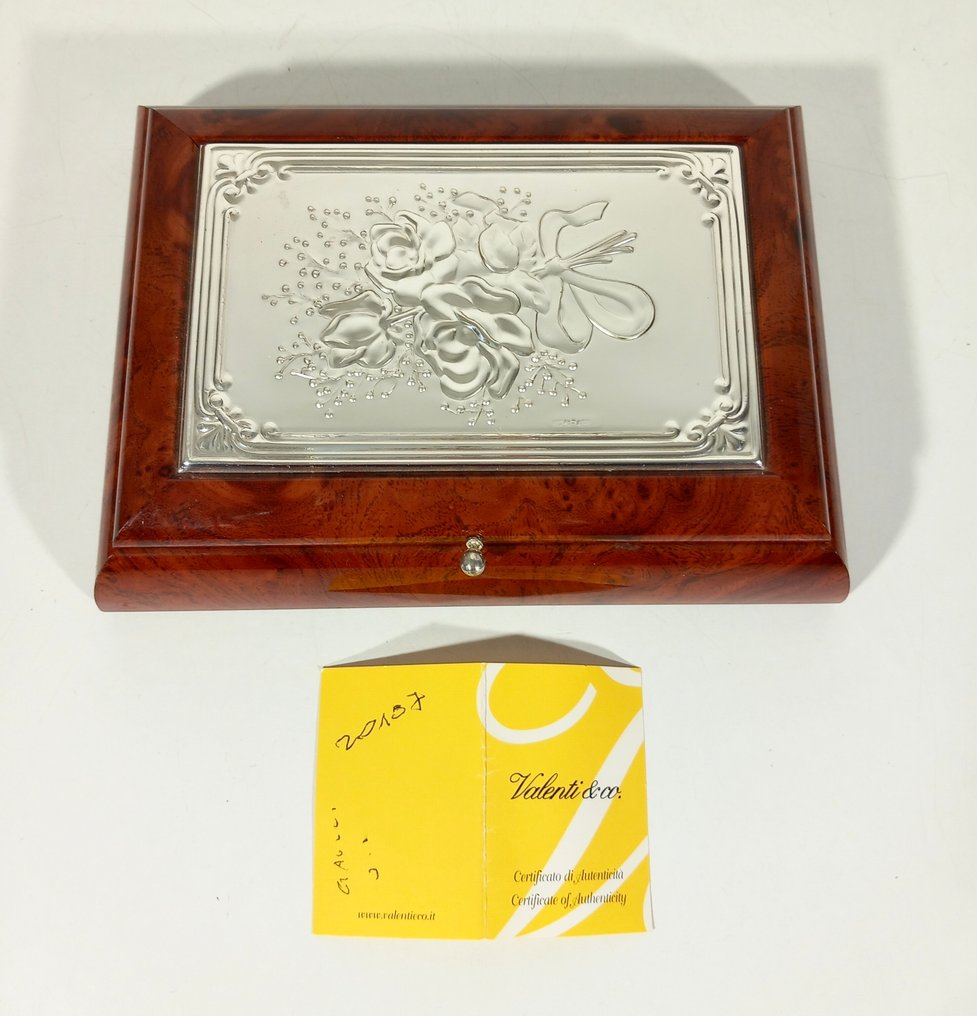 Valentini e co. - Ékszeresdoboz - Fa, ezüst lapka .925 #2.1