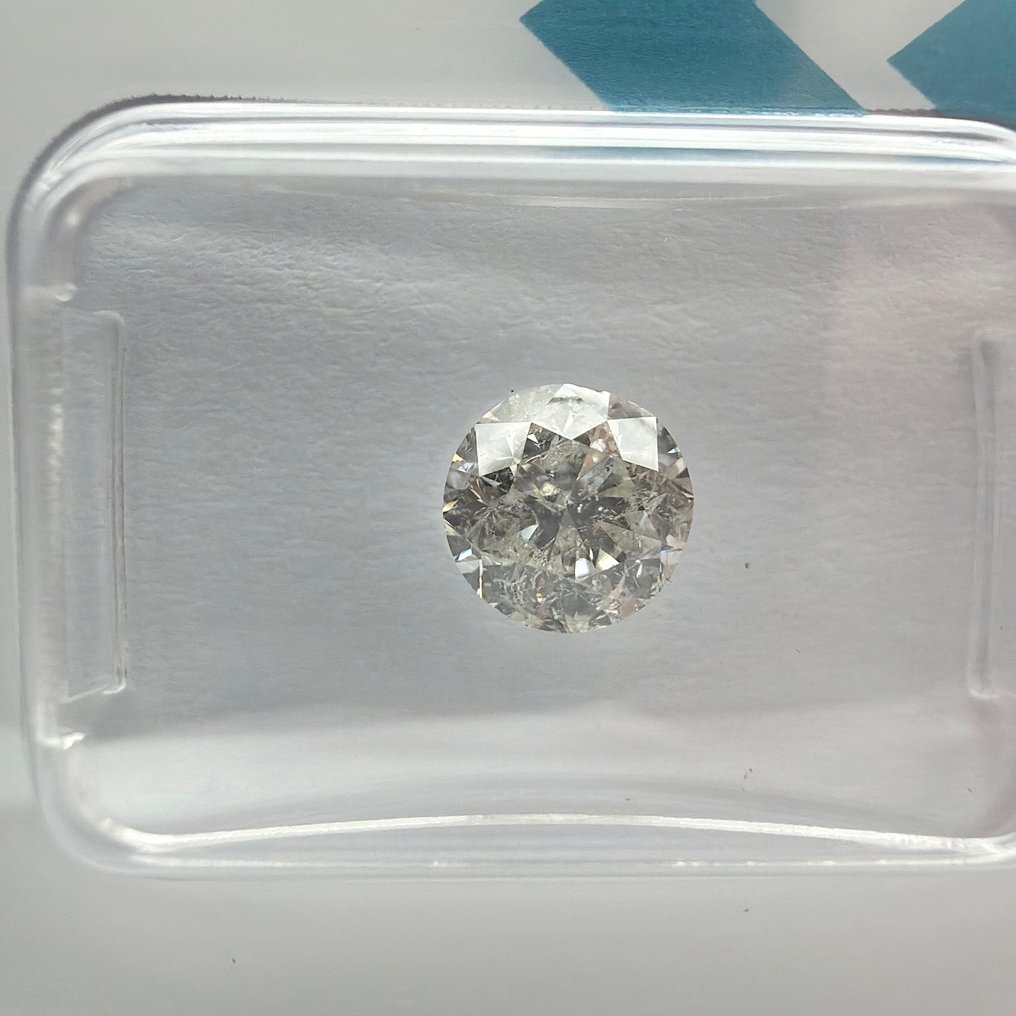 没有保留价 - 1 pcs 钻石  (天然)  - 0.96 ct - 圆形 - H - I2 内含二级 - 国际宝石研究院（IGI） #3.2