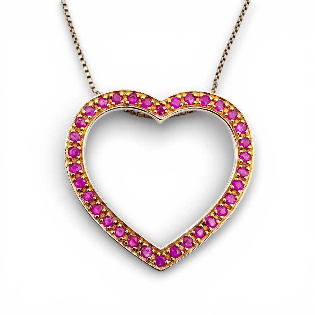 Sans prix de réserve - Collier Argent - Ruby (Certified) #1.0