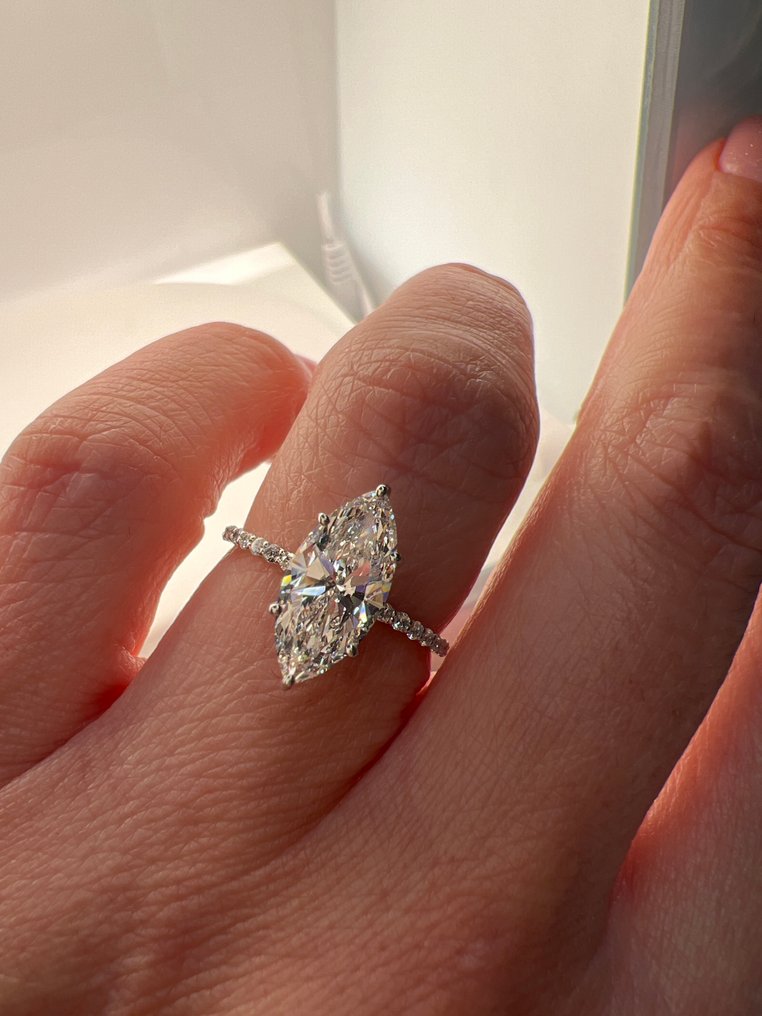 χωρίς τιμή ασφαλείας - Δαχτυλίδι - 14 καράτια Λευκός χρυσός -  2.12ct. tw. Διαμάντι (Εργαστηριακής καλλιέργειας) - Διαμάντι #3.2