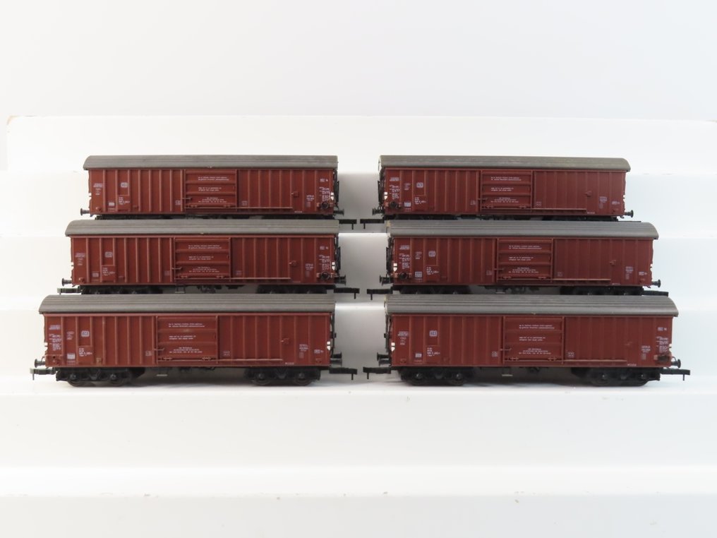 Roco H0轨 - 4358 - 模型火车货运车厢 (6) - 6x 4轴驱动液压升降平台车辆 - DB #1.0