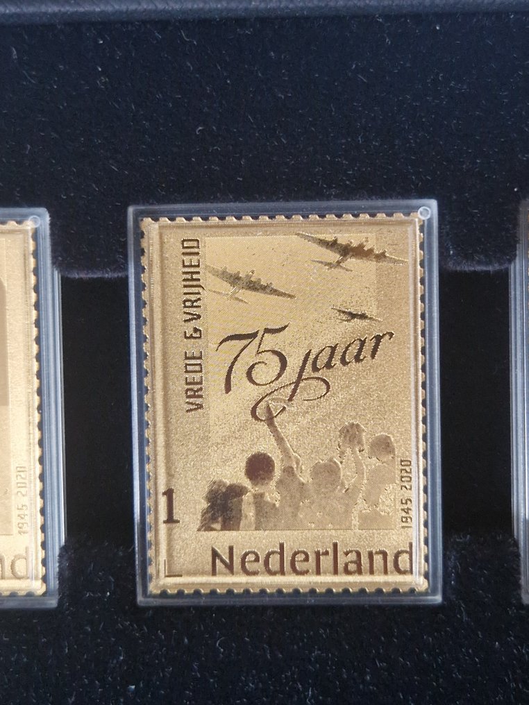 荷兰 2024 - 完整套装24克拉黄金邮票，纪念第二次世界大战结束75周年 #3.2