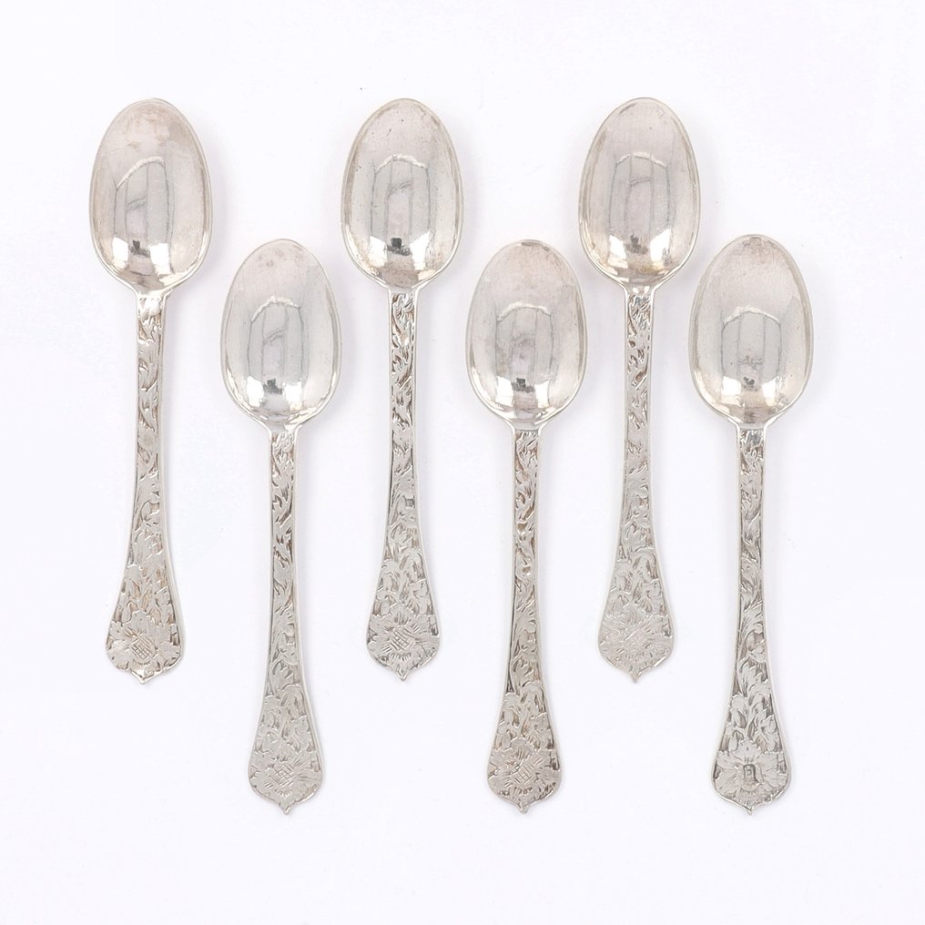 Amsterdam 1720-1730 - Colher de chá (6) - .934 prata #1.0
