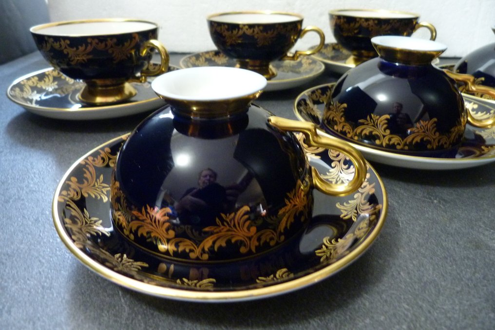 Johann Haviland bavaria - 咖啡及茶水用具 - 金, Bleu Cobalt - 瓷器 #2.1