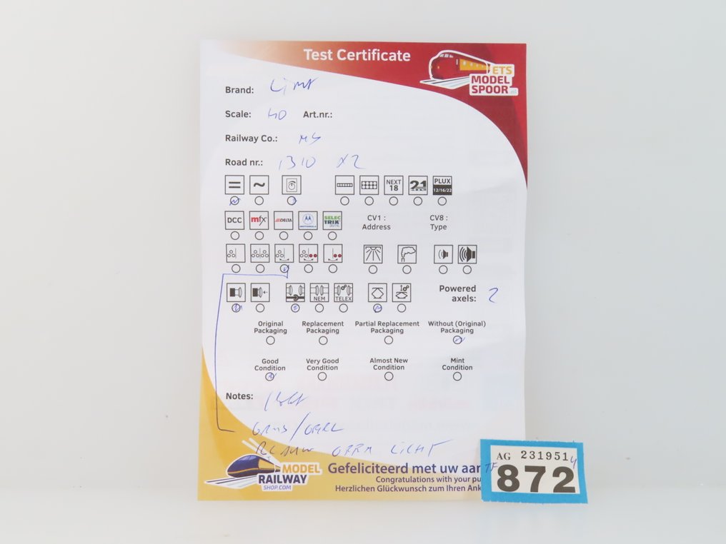 Lima H0 - 208136/8030 - Elektrische locomotief (2) - 2x Serie 1300 - NS #3.2