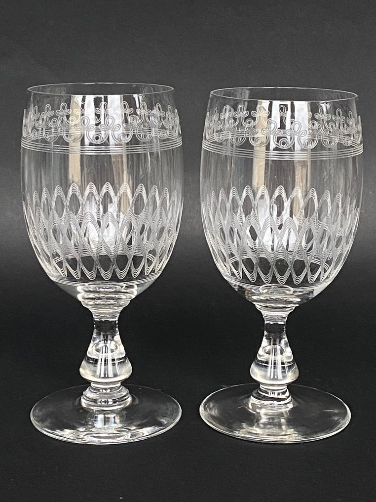 Choisy-Le-Roi - Trinkglas - Wunderschöne Serie von 8 Wassergläsern - Modell Christine - gravierter Kristall #4.3