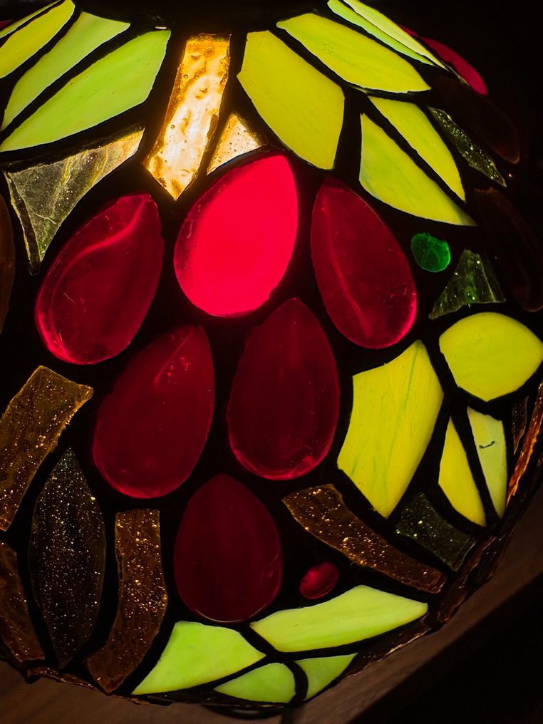 Style Tiffany - 檯燈 - 在艺术新潮精神中“葡萄串” - 玻璃, 金屬, 樹脂 #4.3