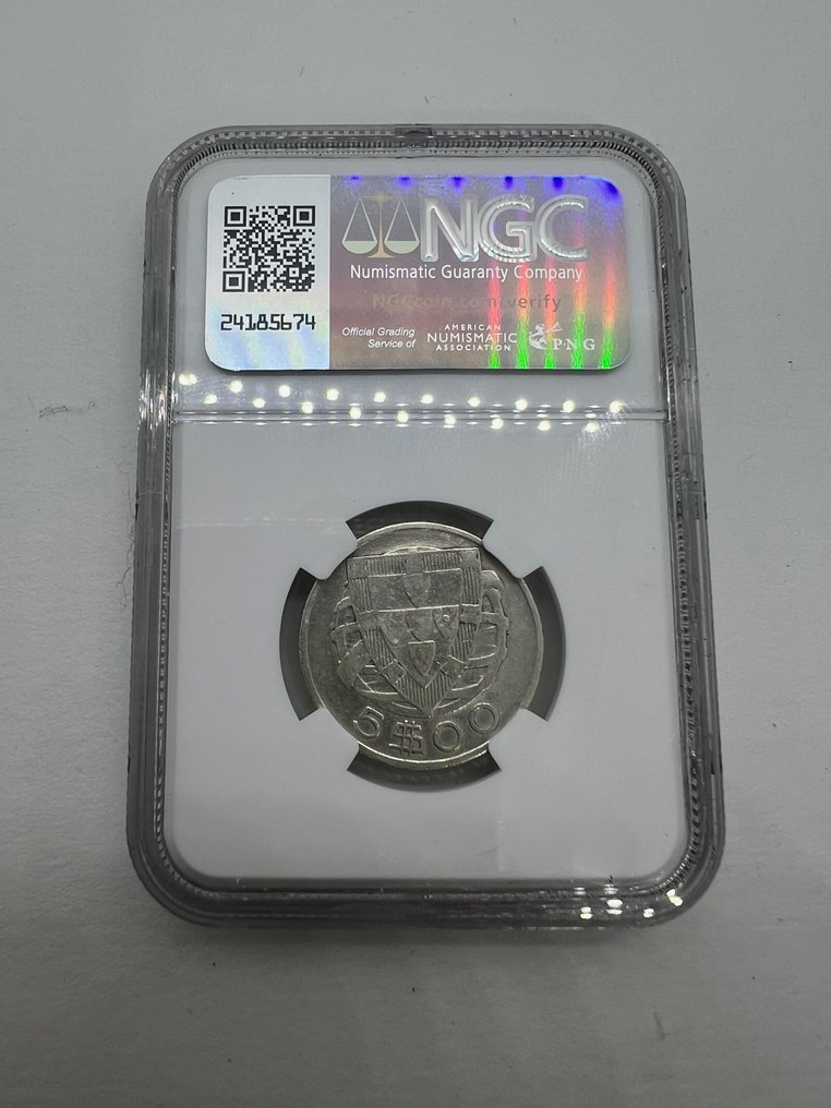 Πορτογαλία. Republic. 5 Escudos 1937 Fine Details Cleaned  (χωρίς τιμή ασφαλείας) #1.0