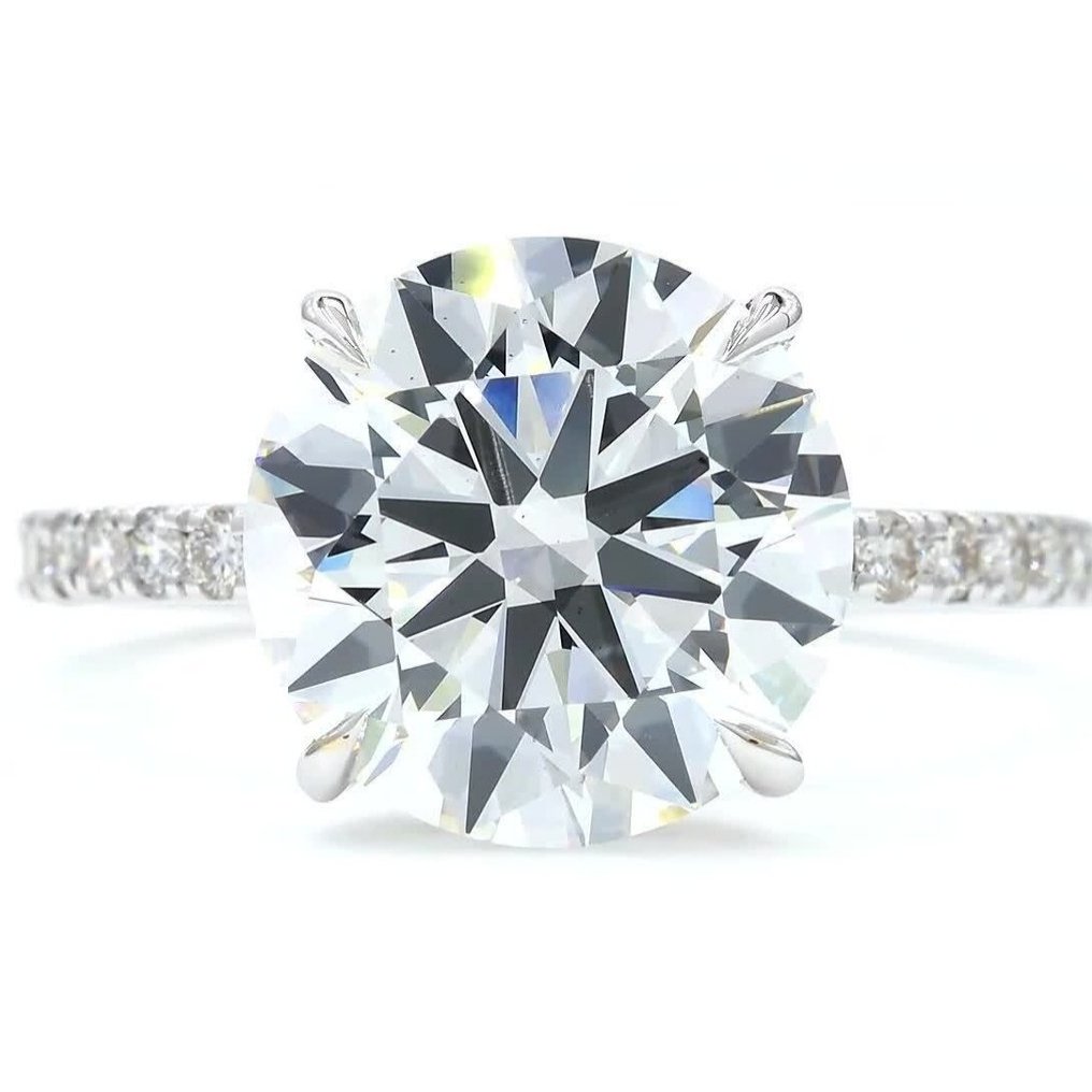 没有保留价 - 戒指 - 18K包金 白金 -  4.39ct. tw. 钻石 (实验室培育) - 钻石 - D（Coloulrss） #2.1