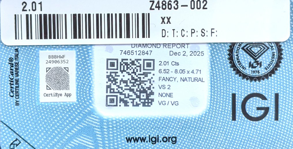 没有保留价 - 1 pcs 钻石  (天然色彩的)  - 2.01 ct - 心形 - Fancy dark 棕色 橙色 - VS2 轻微内含二级 - 国际宝石研究院（IGI） #3.2