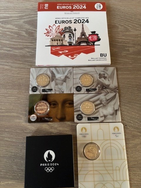 Γαλλία. Year Set (BU) / 2 Euro 2024/2025 (7 items) Proof + BU  (χωρίς τιμή ασφαλείας) #1.0