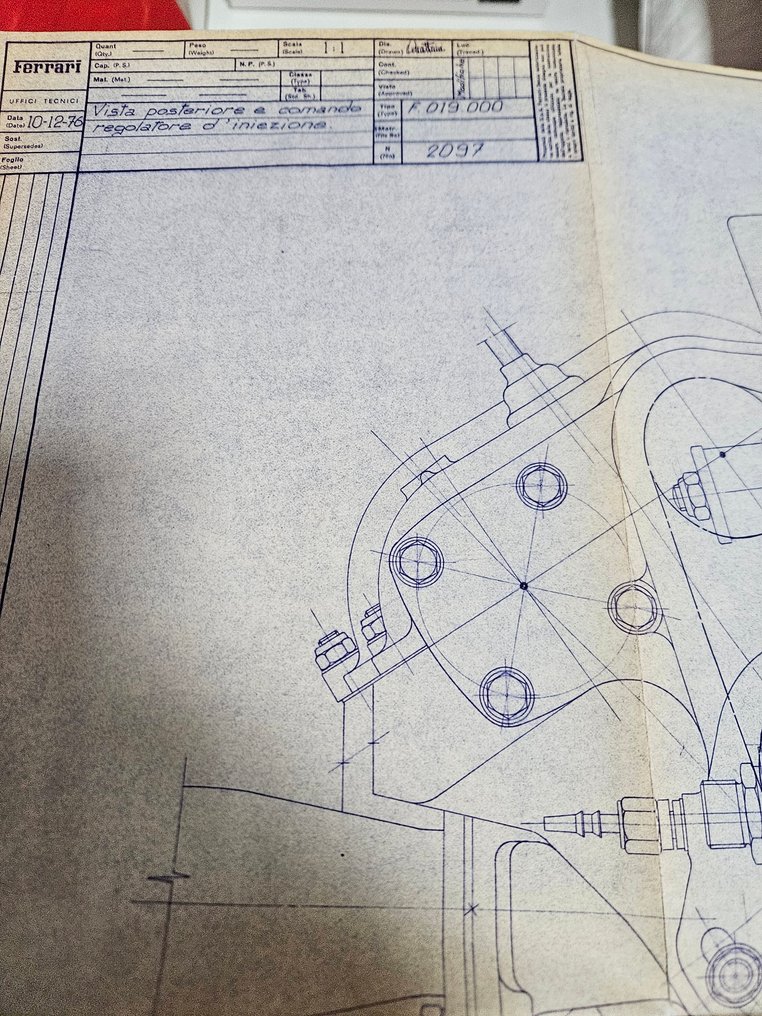 Ferrari - 312 T2 - 1976 - Engine drawing blueprint #1.0