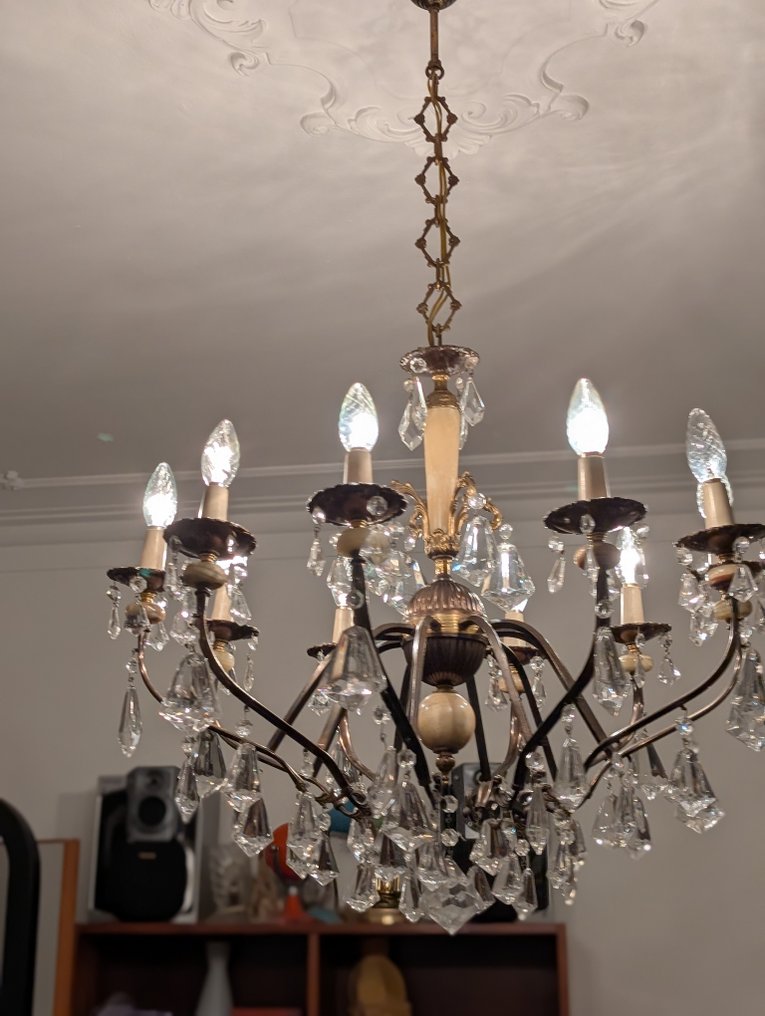 吊灯 - 水晶, 黄铜色, 缟玛瑙 - Gigante 10 luci #1.0