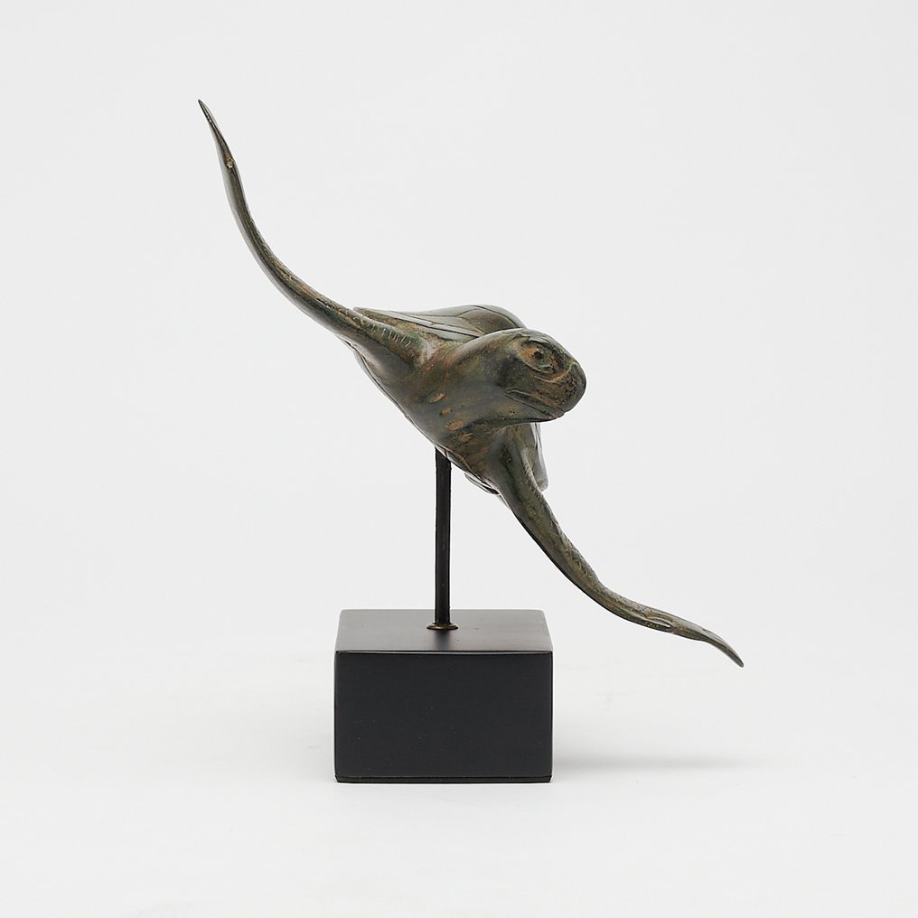 Skulptur, NO RESERVE PRICE - Bronze Patinated Turtle on a Stand - 16 cm - Bronse - 2025 #4.3