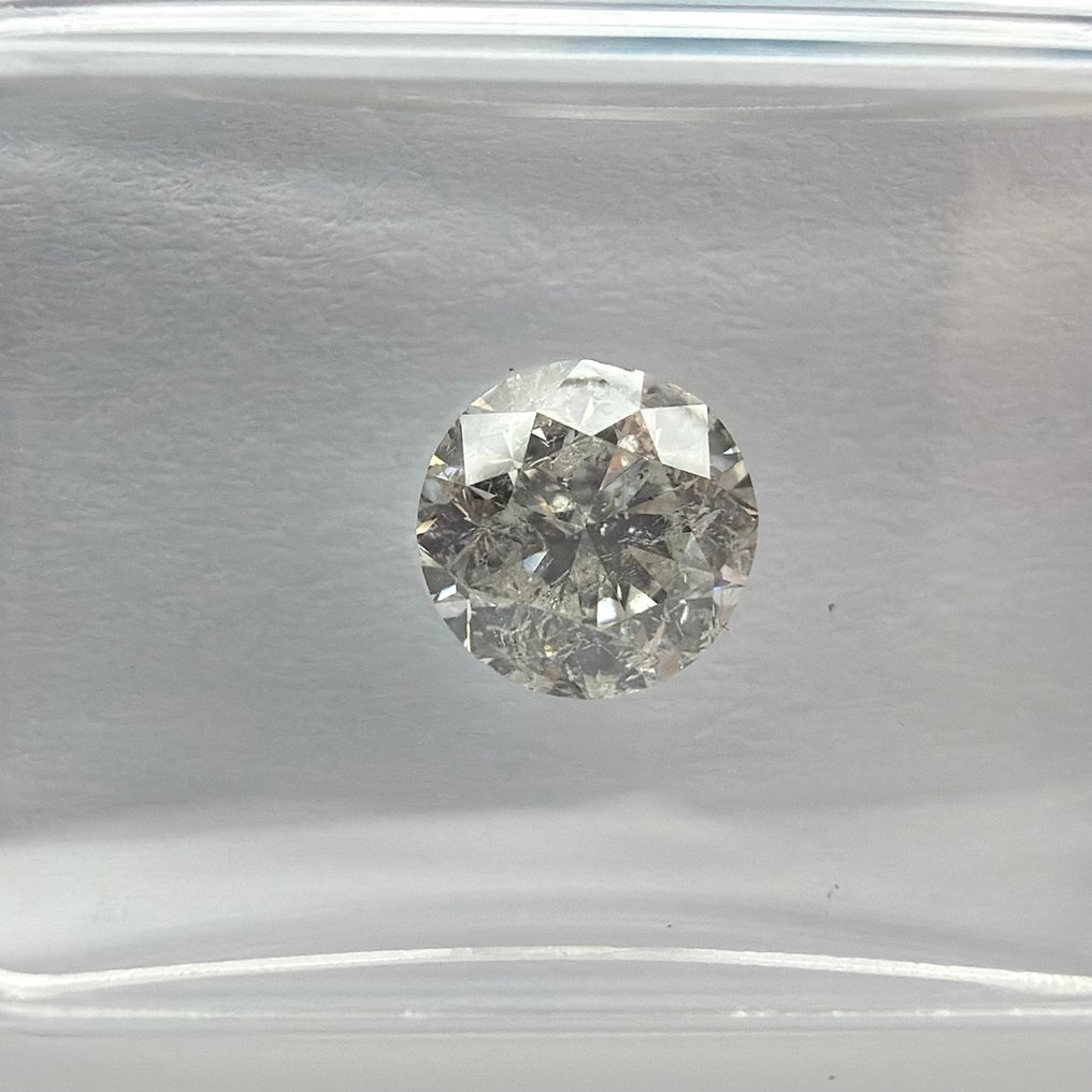 没有保留价 - 1 pcs 钻石  (天然)  - 0.96 ct - 圆形 - H - I2 内含二级 - 国际宝石研究院（IGI） #1.0