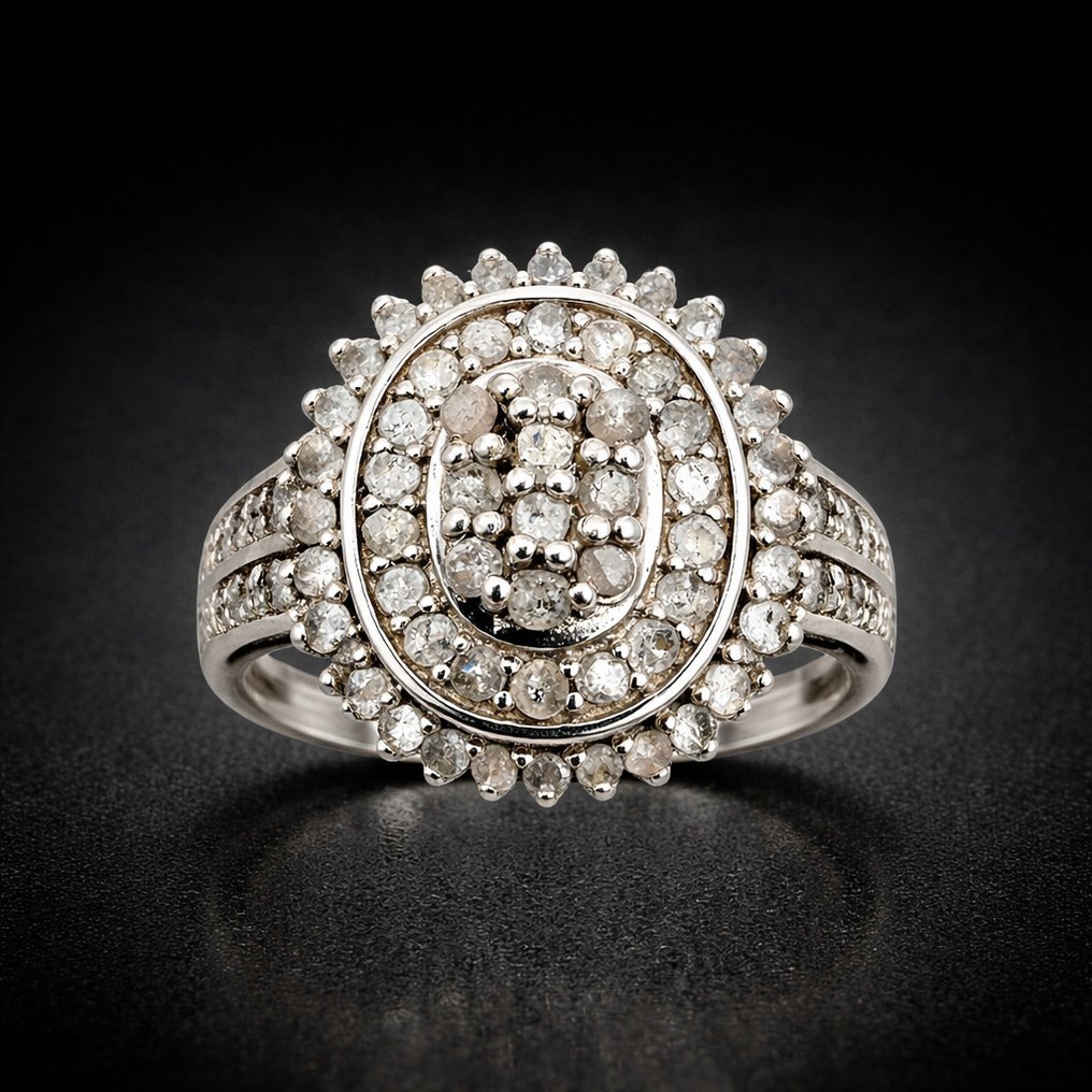 χωρίς τιμή ασφαλείας - Δαχτυλίδι Ασημί - Διαμάντια (Πιστοποιημένα) #1.0