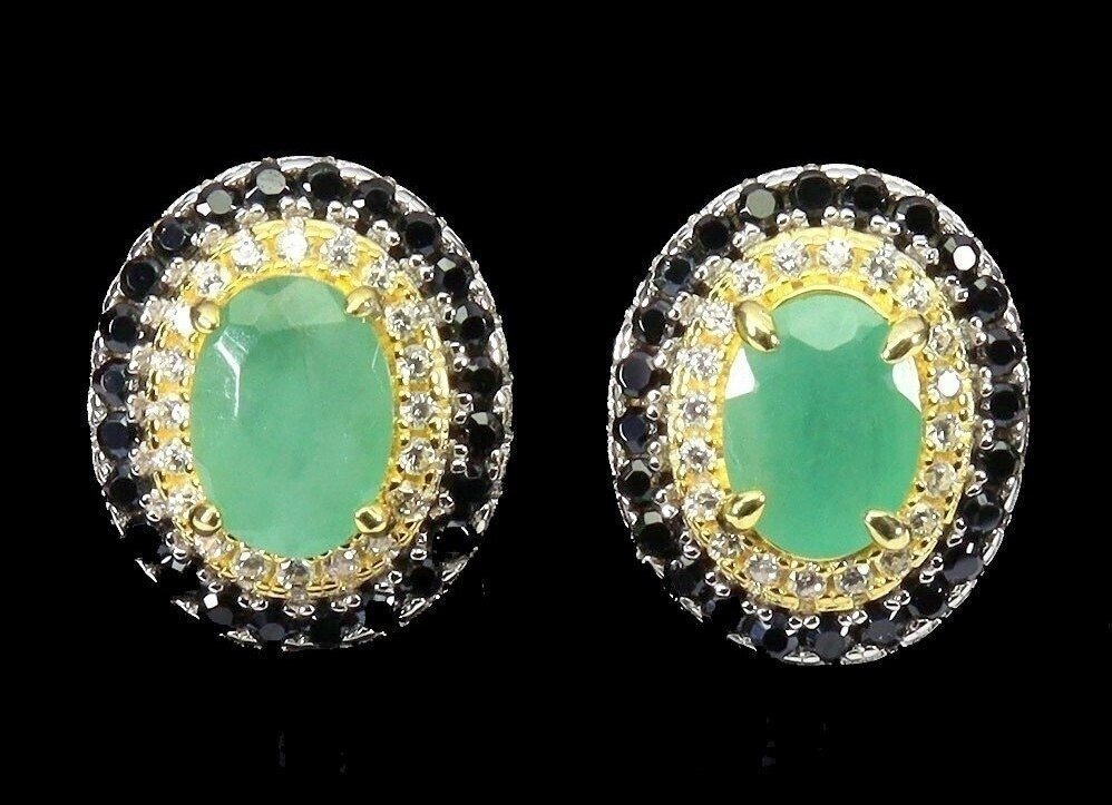 Nincs minimálár - Drop fülbevaló Ezüst Smaragd - Spinél #1.0