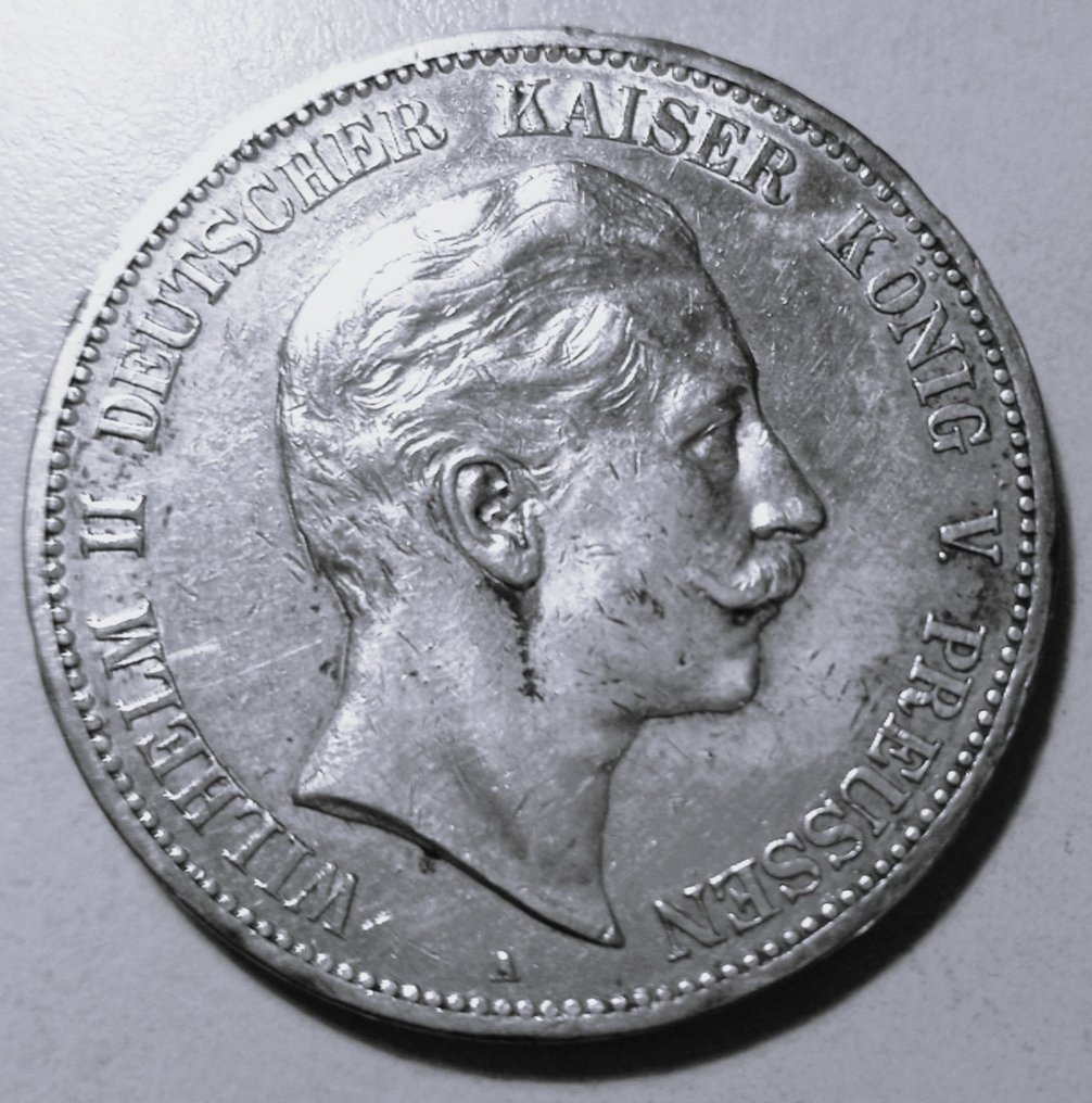 德国， 普鲁士 威廉二世. 5 Mark 1907  (没有保留价) #1.0