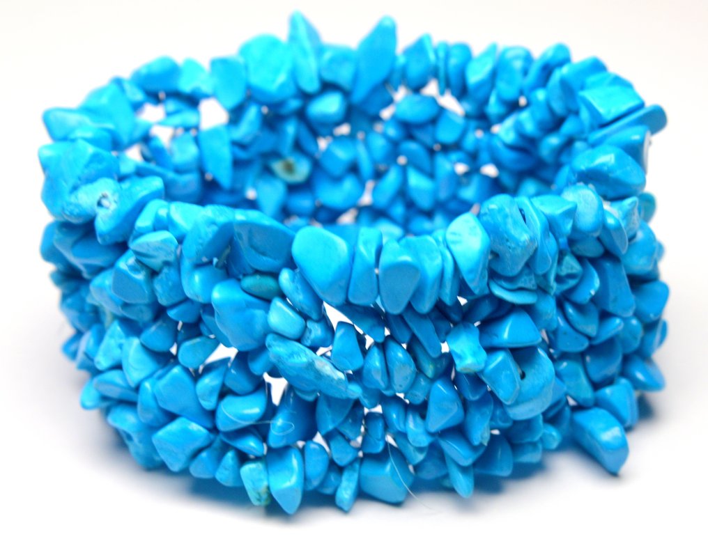 Turquoise - Blue Turquoise - 59,6 g - Bracelet - Wrap stretch élastique #1.0