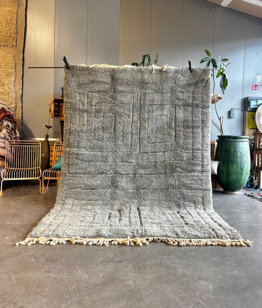 Αυθεντικό μαροκινό χαλί από μαλλί Beni Ouarain – Χειροποίητο γεωμετρικό σχέδιο - Χαλί - 200 cm - 300 cm - Χειροποίητο χαλί από μαλλί #1.0