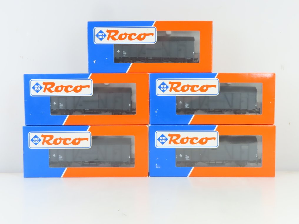 Roco H0 - 46651/46652 - Τρένο μοντελισμού μεταφοράς εμπορευμάτων (5) - 5x κλειστοί φορτηγά αυτοκινούμενοι, τύποι CHO/CHOKP - NS #1.0