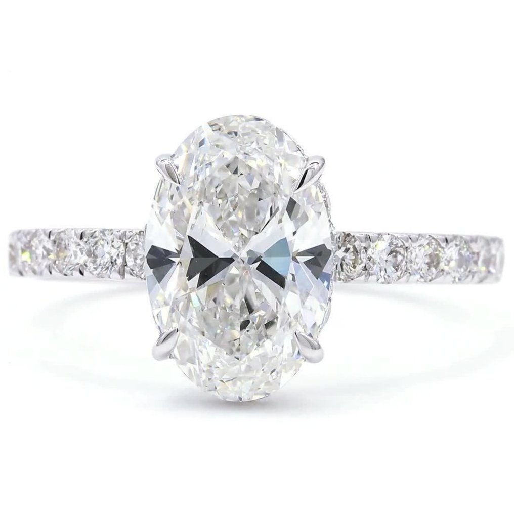 沒有保留價 - 戒指 - 18 克拉 白金 - 2.59ct. tw. 鉆石 (實驗室培育) - 鉆石 - D(无色) #2.1