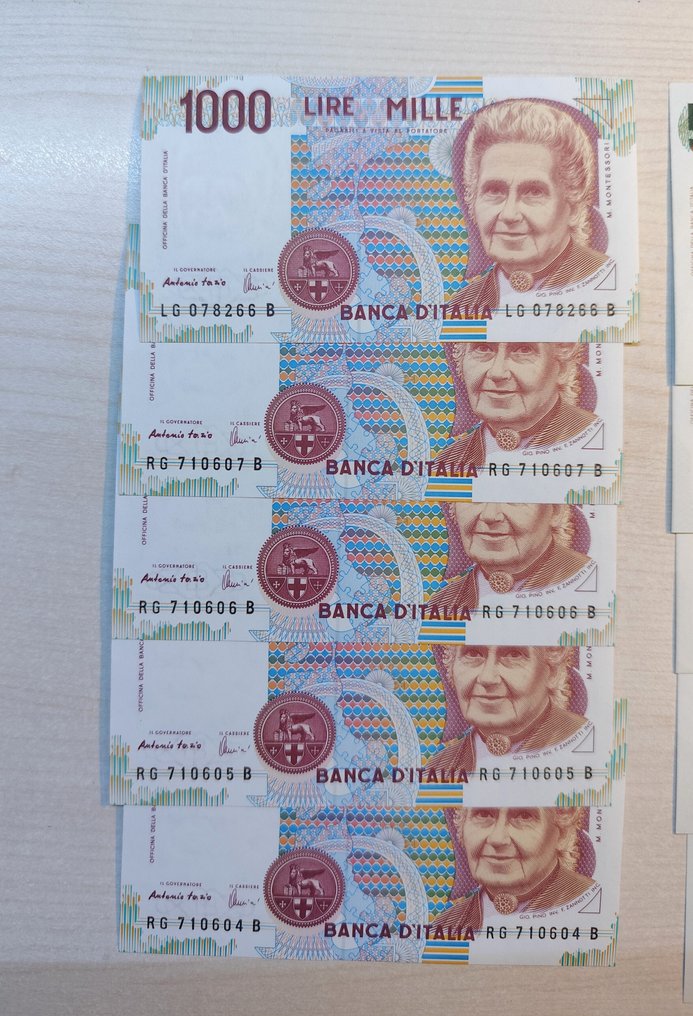 Ιταλία. - 5 x 1000 + 5 x 5000 + 5 x 10000 Lire - anni vari  (χωρίς τιμή ασφαλείας) #4.3