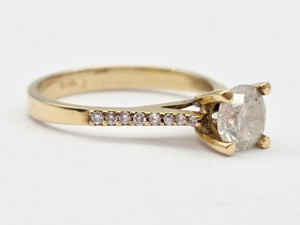 戒指 - 14 克拉 黃金 鉆石 (天然)  - 鉆石 #2.1