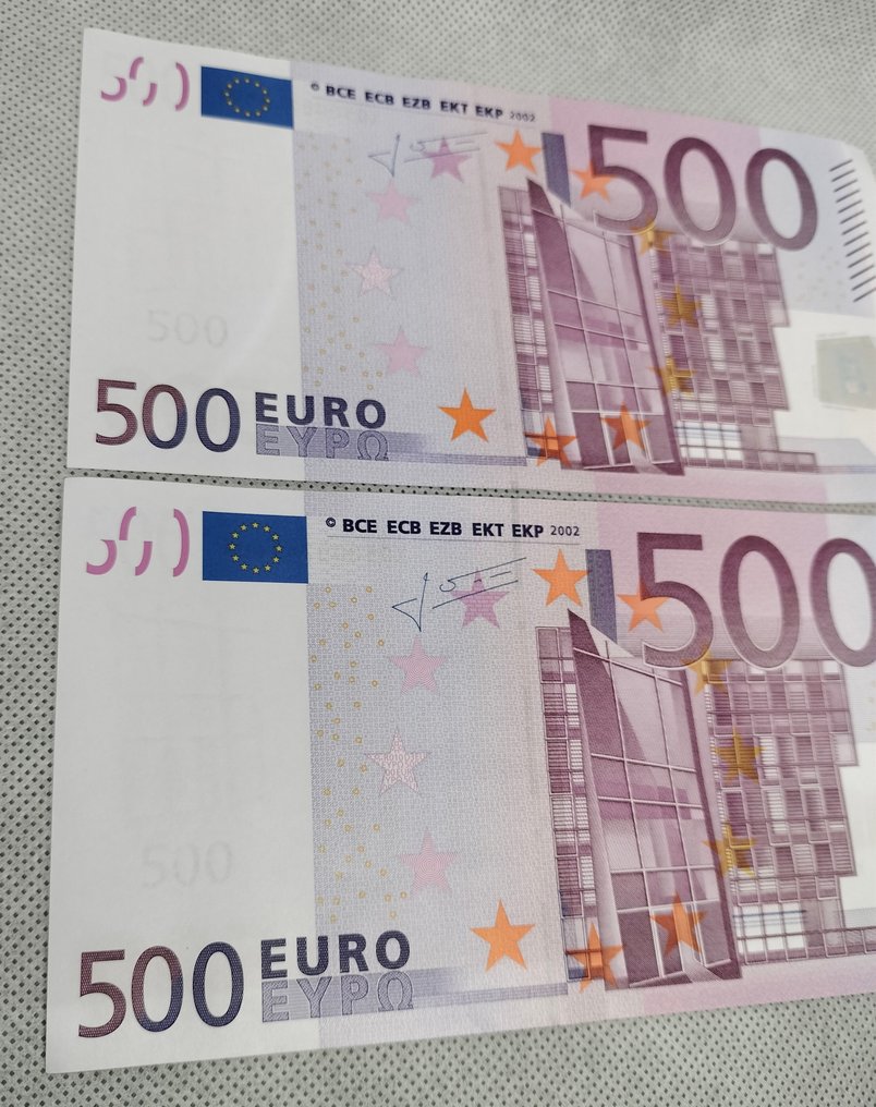 Ευρωπαϊκή Ένωση. - 2 x 500 Euro 2005 Trichet R010 - consecutives #3.2