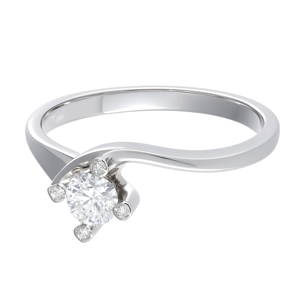 戒指 - 18 克拉 白金 -  0.31ct. tw. 鉆石 (天然)  #2.1