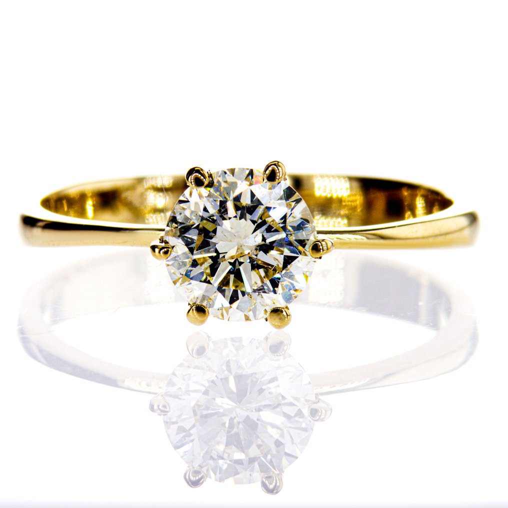 χωρίς τιμή ασφαλείας - Δαχτυλίδι αρραβώνων - 14 καράτια Κίτρινο χρυσό -  1.03ct. tw. Διαμάντι (Φυσικό) #1.0