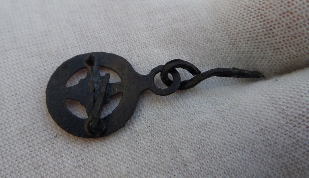 中世紀，十字軍時代 鉛 朝圣者徽章，带有伯利恒之星 #3.2