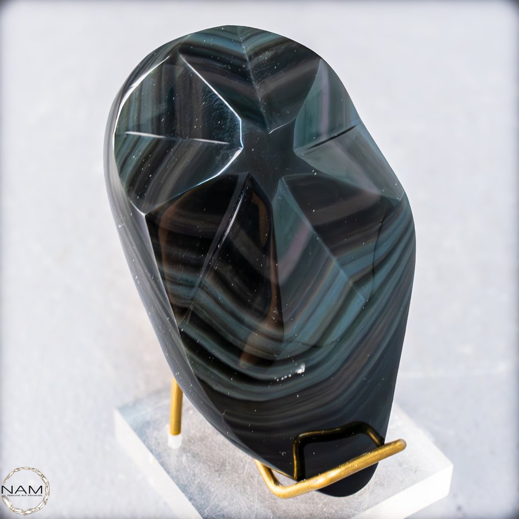 自然彩虹黑曜石 深邃且闪烁的色彩变化- 196.25 g #1.0