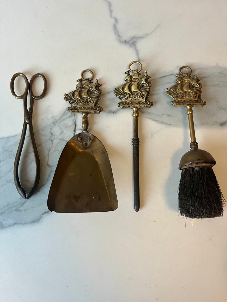 壁炉配件 - 黄铜 - 壁炉套装，帆船 #3.2