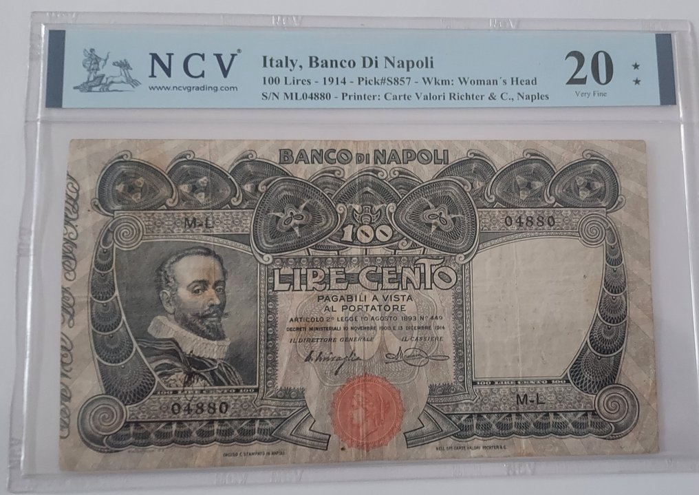 Italien. - 100 Lire - 1914 - Pick S857  (Ingen mindstepris) #1.0