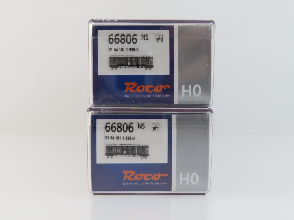Roco H0轨 - 66806 - 模型火车货运车厢 (2) - 2个4轴封闭式货车 - NS #4.3